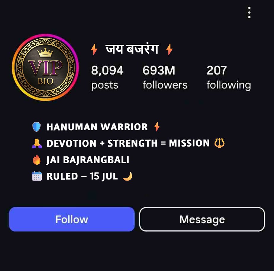 Strong And Stylish Bio For Bajrangbali Bhakts