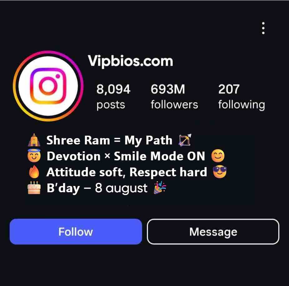 English Instagram Bio For Ram Bhakts