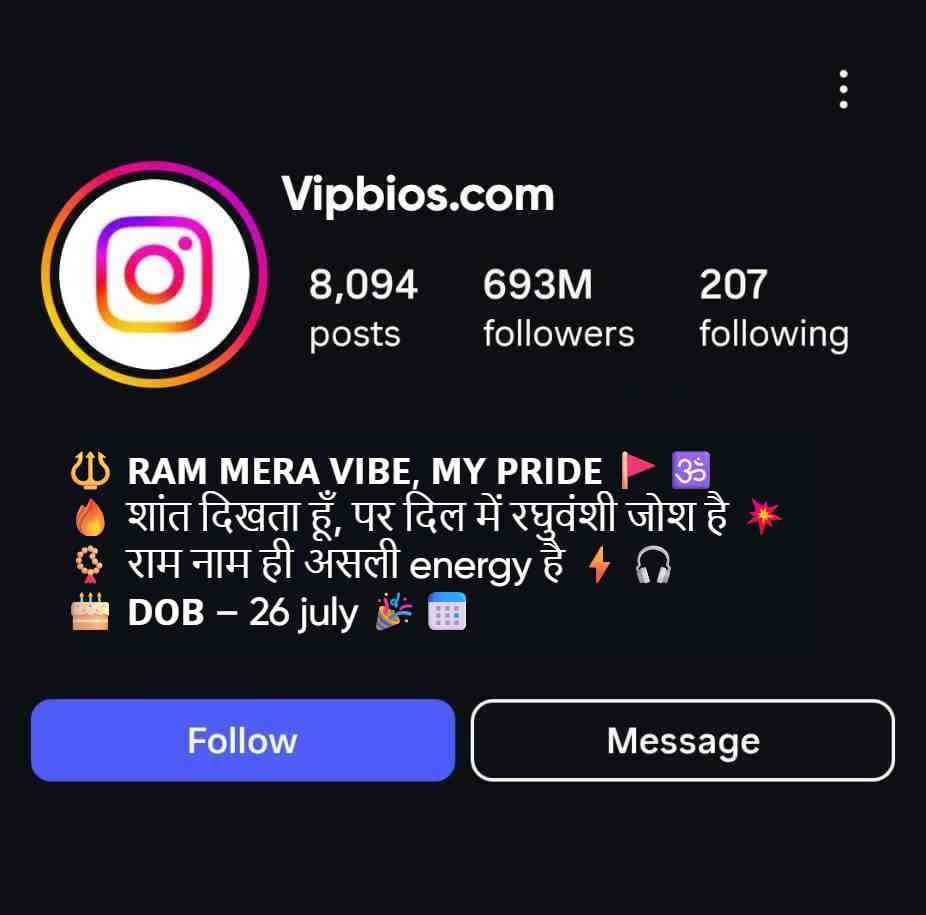 Ram Bhakt Instagram Bio With Emojis (Copy, Paste)