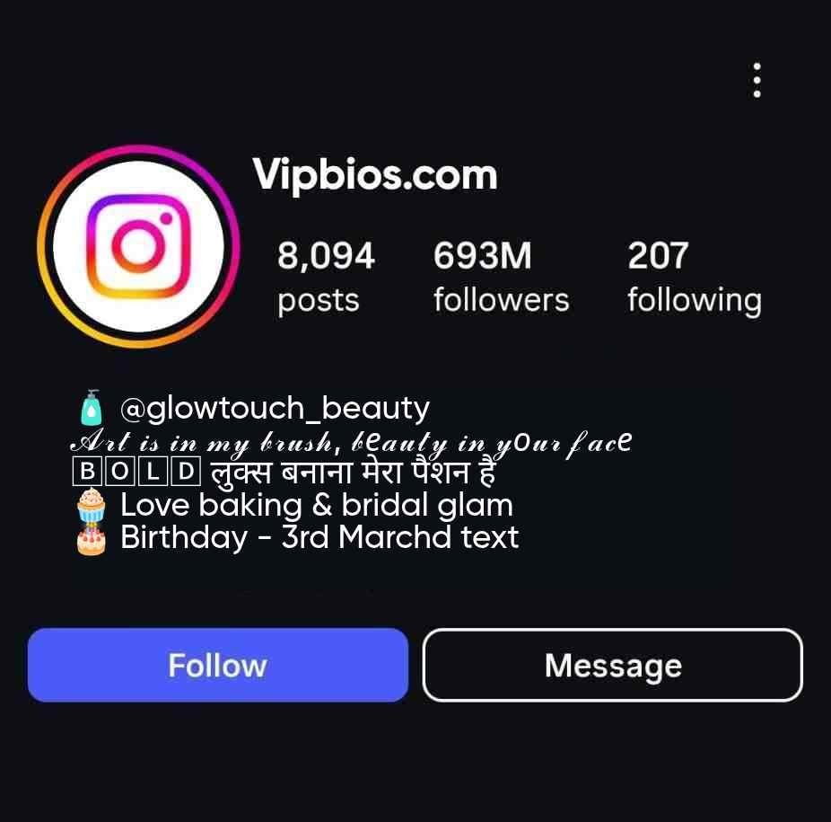 Makeup Parlour Insta Bio