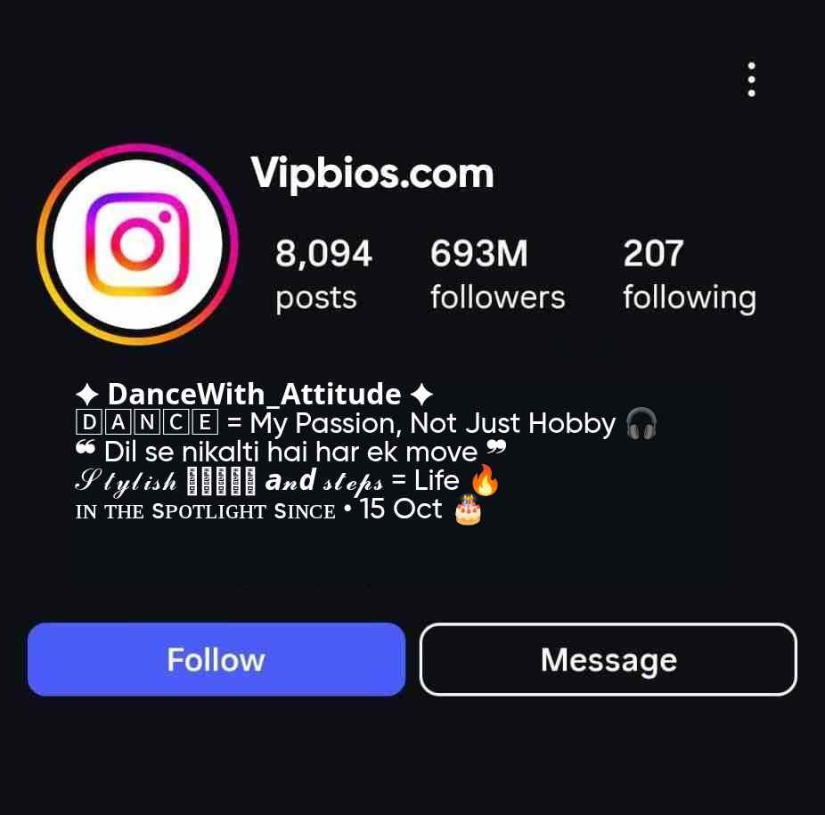 dancer boy stylish bio