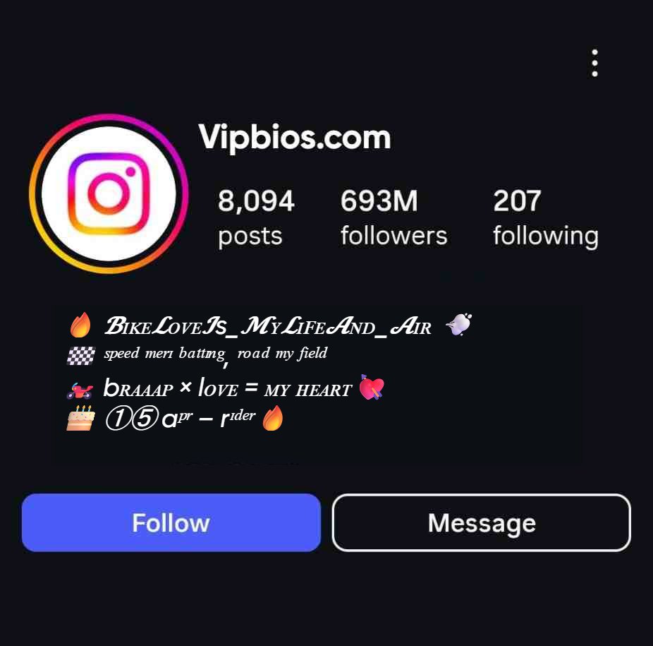 Stylish Bike Lovers Quote For Instagram Bio