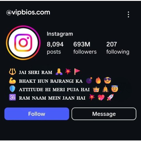 Hanuman Lover Instagram Bio Stylish text