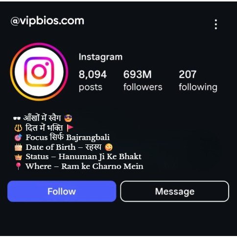 Hanuman Bio for Instagram ideas with pics