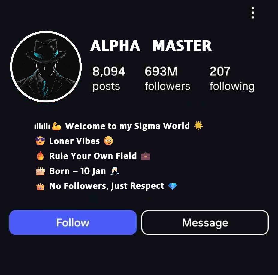 Alpha Male Sigma Bios For Instagram