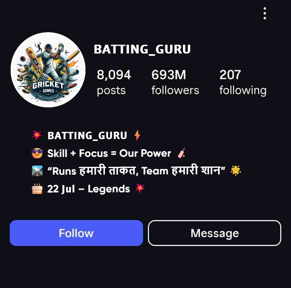 Cricket Team Bio For Instagram Page