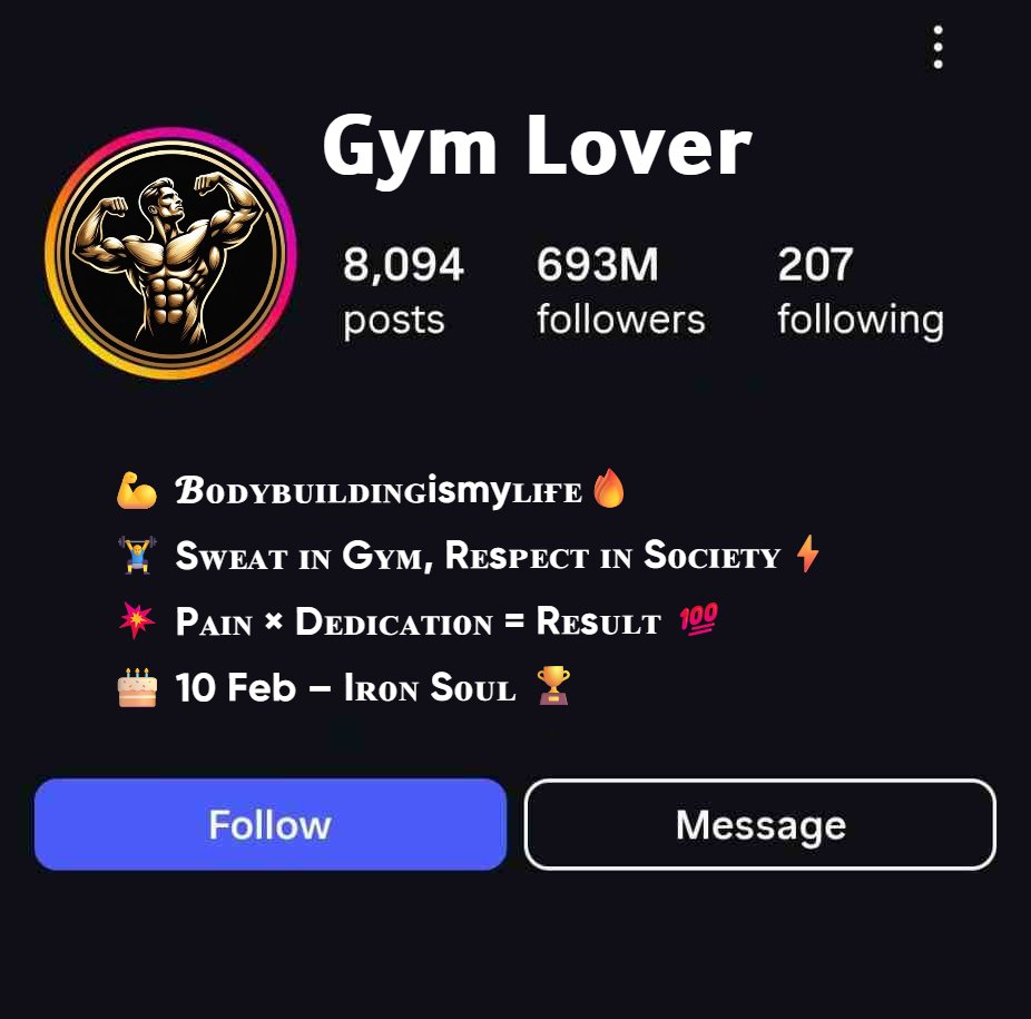 Gym Lover Bio For Instagram With Stylish Fonts 