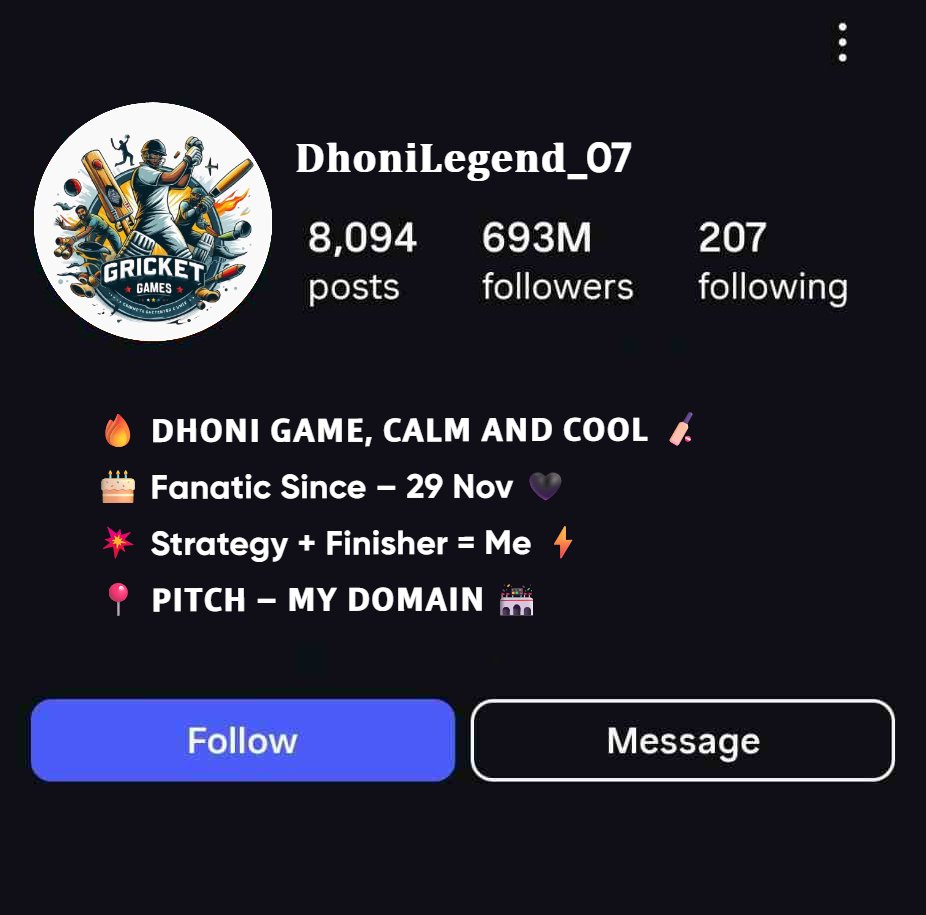 Instagram Bio For Dhoni Fans With Emoji