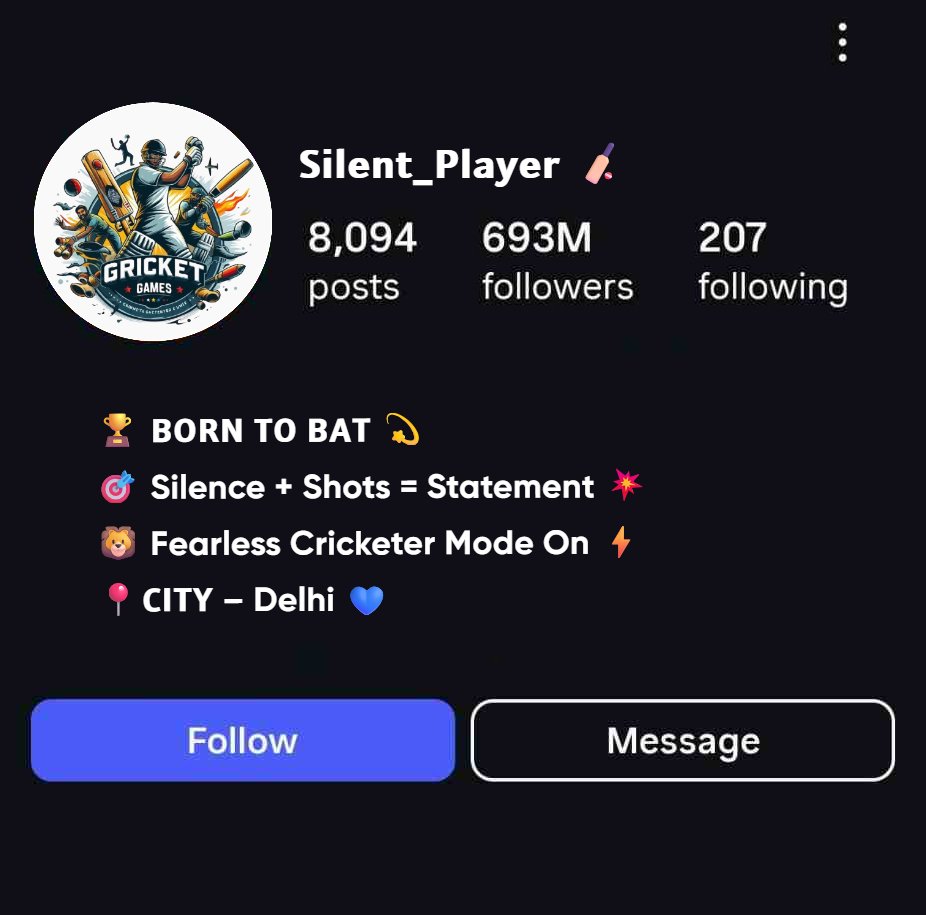 Short & Sweet Cricket Instagram Bio