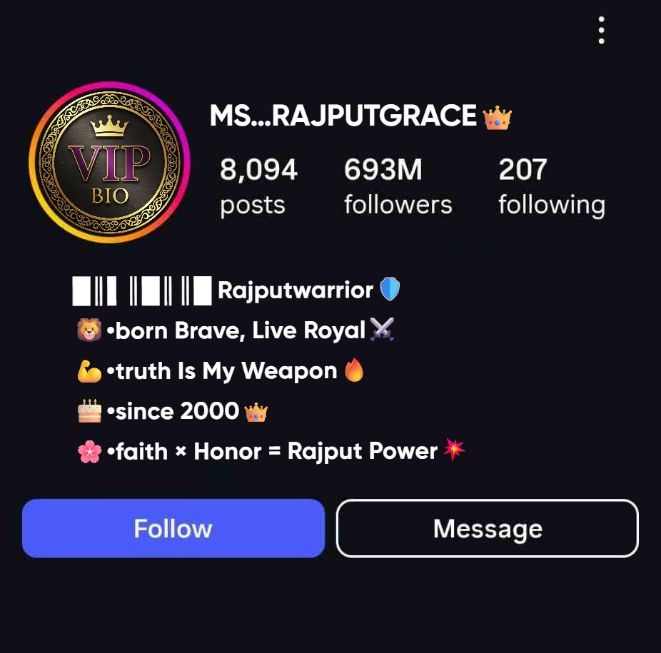 Traditional Rajput Values In Bios With Emoji