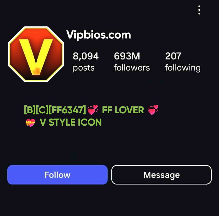Free Fire Bio Style Code Love & V Badge